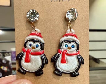 Pinguin Ohrringe aus Ton