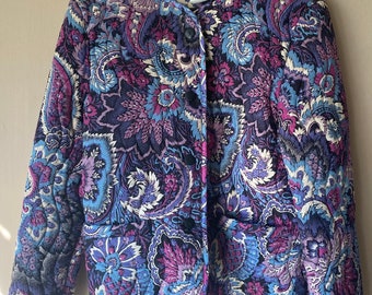 vintage Albee Quilted Paisley Flower Jacket - Femme 11/12 - Moyen - Made in USA