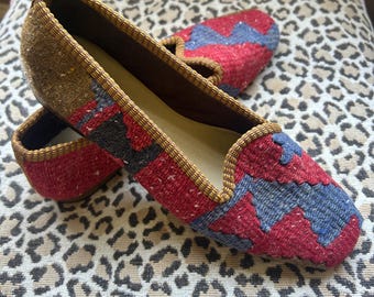 Women’s Kilim Wool Loafers - Artemis Designs Co. - 39 - Turkey