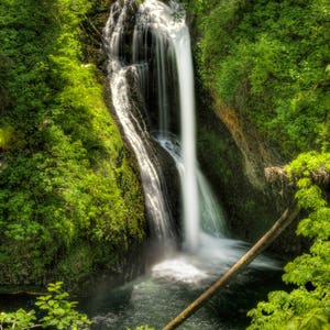 Waterfall photography, Waterfall photo, Lower Butte Creek Falls, Oregon, Landscape photo, Nature, Print, Fine art, Digital download