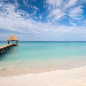 Caribbean dock, Dock photo, Beach photography download, Dominican Republic, Ocean photography, Wall art, Fine art, Instant download