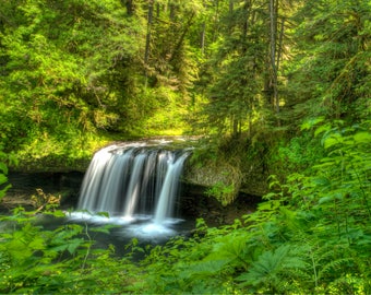 Waterfall photography, Waterfall Photo, Butte Creek Falls, Oregon Photography, Waterfall poster, Print, Art, Digital download, Home decor,