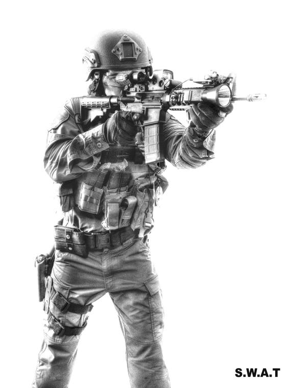 Swat Poster Police Officer Gift Police Decor Swat Photo Etsy