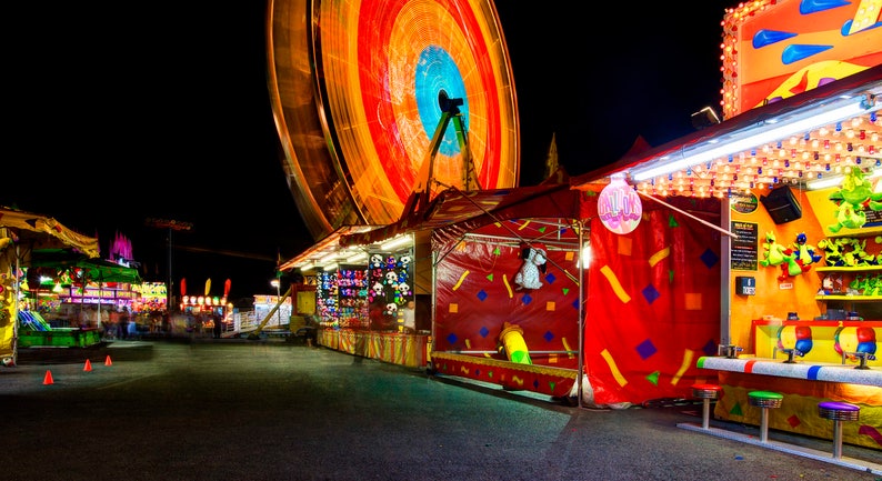 Farris Rad Karneval Fotografie, Karneval Foto, Vergnügungspark, feine Kunstmesse, Spiele, Wohnkultur, Panorama-Foto, sofortiger Download, Bild 1