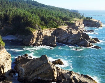 Acres en la costa, Fotografía del océano, Costa de Oregón, Naturaleza, Oregón, Paisaje, Playa, Descarga instantánea, Arte imprimible, Decoración del hogar, agua azul
