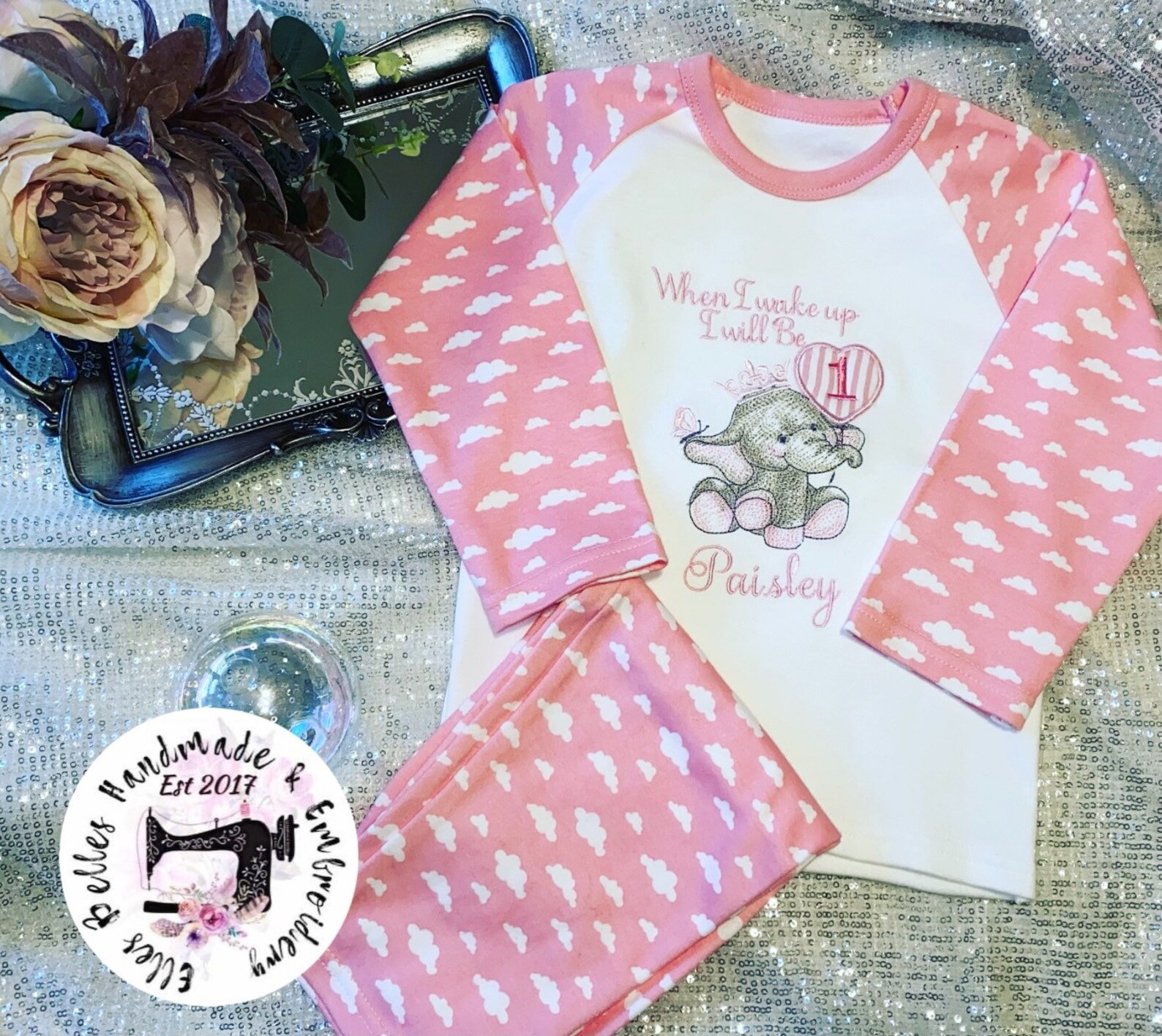 Personalised Birthday Pyjamas 1st Birthday Pjs Girls Etsy