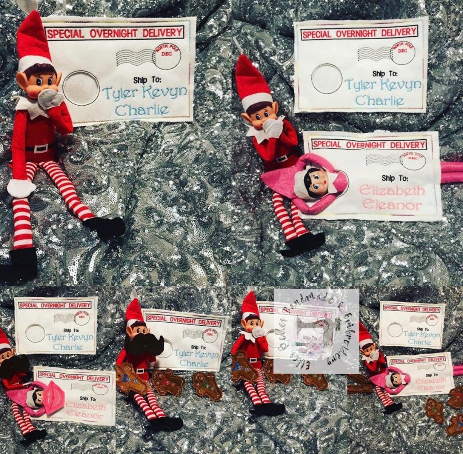Elf on the shelf Personalised felt postage envelope from | Etsy