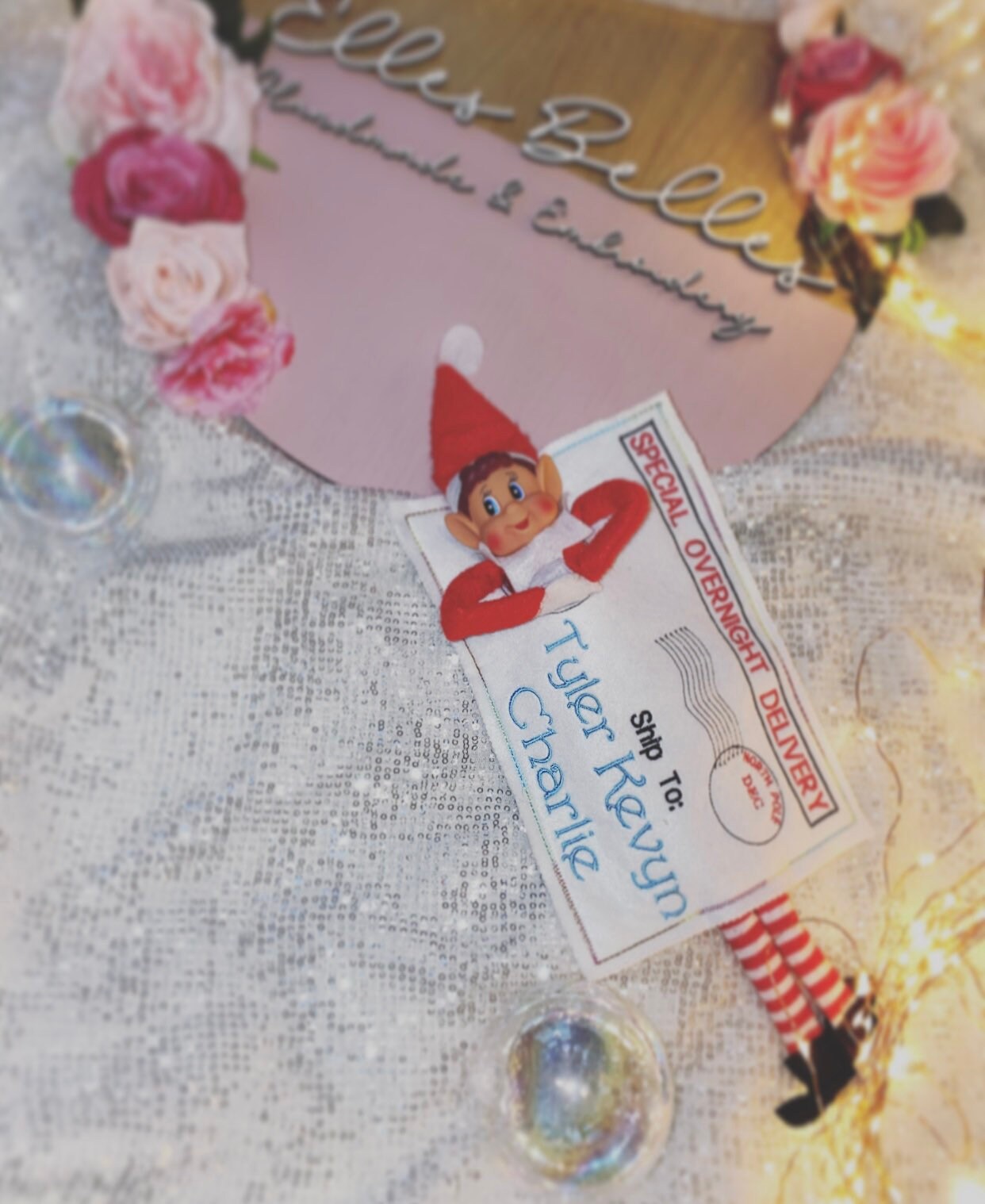 Elf on the shelf Personalised felt postage envelope from | Etsy