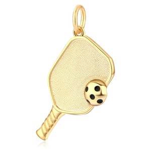 Pickleball Pendant | Paddle & Ball in Gold Plate