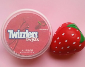 Strawberry Twizzlers Butter Slime!4oz,8oz/Delicious Scented Super Soft Daiso Clay Slime/White & Clear Glue Base/Thick Slime/Popular Slime