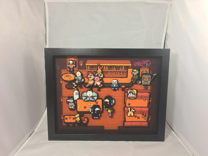 Undertale Videogame Shadow Box Undertale Game Etsy