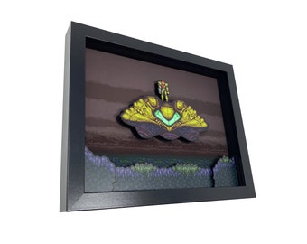Super Metroid "Crateria" 3D Shadow Box Diorama (8"x10"x1.5" Frame with Glass Pane)