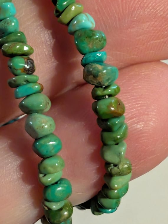 Turquoise Mini Chunk Bracelet Toggle Closure Eggy… - image 2