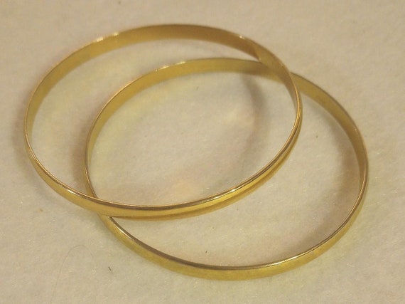Vintage Napier Gold Tone Bangle Bracelet Pair- Sh… - image 2