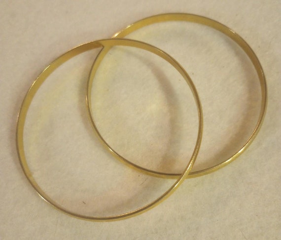 Vintage Napier Gold Tone Bangle Bracelet Pair- Sh… - image 1