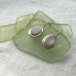 Earrings-vintage dangle pink stone ovals