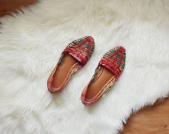 Vintage Flats Leather Woven Size 6
