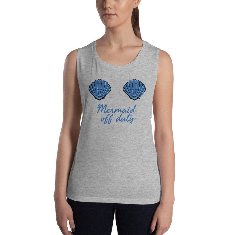 workout tank Mermaid Ladies\u2019 Muscle Tank yoga tank top mermaid off duty funny mermaid shirt cotton tank graphic shirt