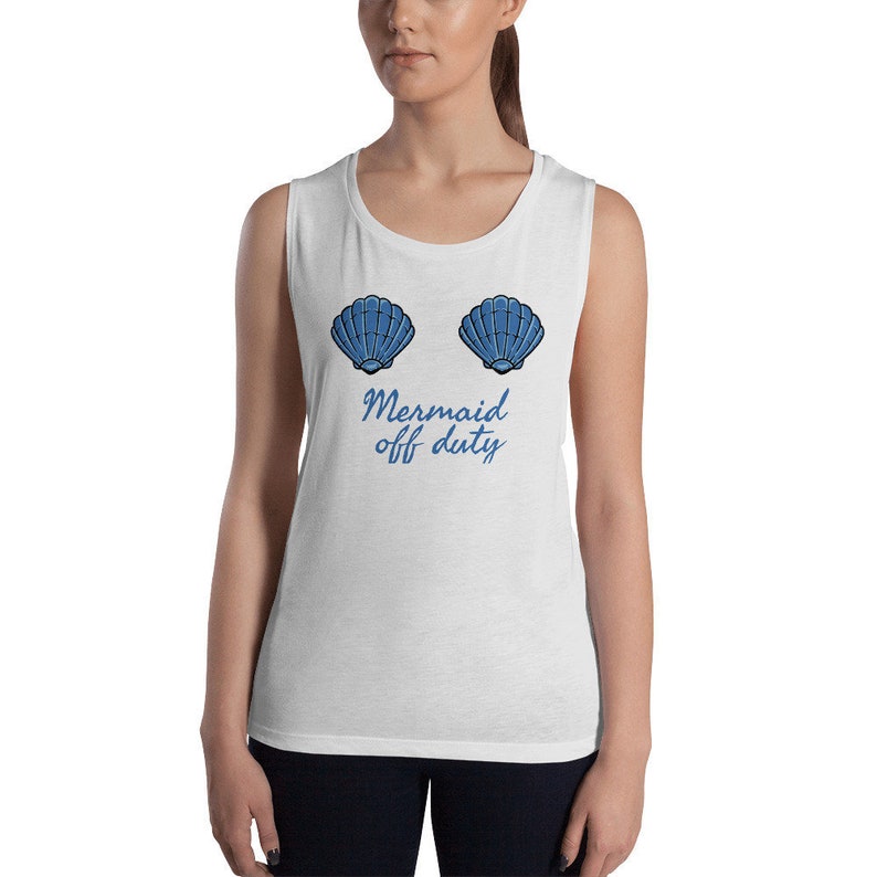workout tank Mermaid Ladies\u2019 Muscle Tank yoga tank top mermaid off duty funny mermaid shirt cotton tank graphic shirt