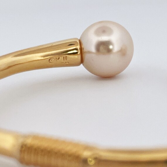 Vintage KJL Kenneth Jay Lane hinged Pearl Bracelet - image 5