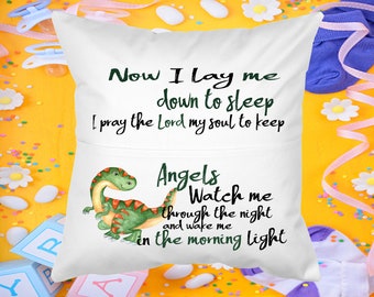 Dinosaur Pocket Pillow: Personalized Bedtime Prayer, Book Holder