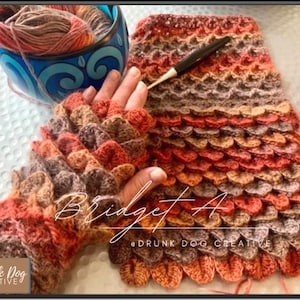 Dragon Scale Fingerless Gloves Crochet Pattern