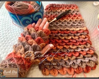 Drachenschuppen Handschuhe Häkelanleitung