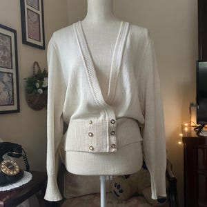 St. Michael by Marks and Spencer 1980’s vintage cardigan, 2 rows pearl buttons, Made in the UK Marks Spencer Jumper, oatmeal knit jumper