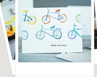 Bicycle Card, Bike Card, Cycling Card, Cyclist Card, Hand Painted Card