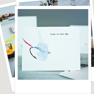 Fly Fishing Card, Fishing Card, Hand Painted Card