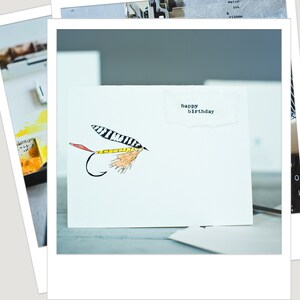 Fly Fishing Card, Fishing Card, Fisherman Card, Hand Painted Card