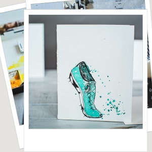 Running Track Card, Track Card, Cross Country Card, Runner Card, Running Card, Hand Painted Card