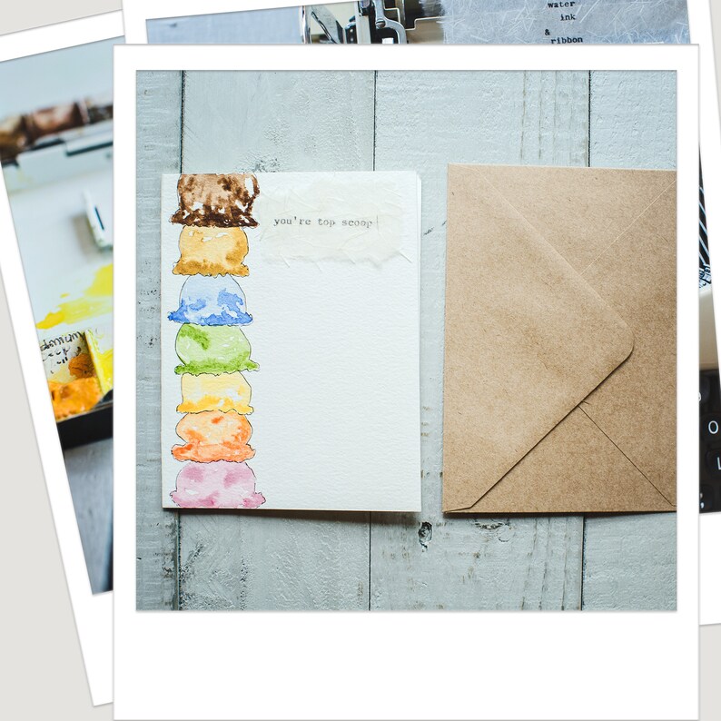 Gift for Foodie Gifts for Foodies Card for Foodies Summertime Gift Card for Foodies Ice Cream Scoop Card Dessert Lover Ice Cream Card