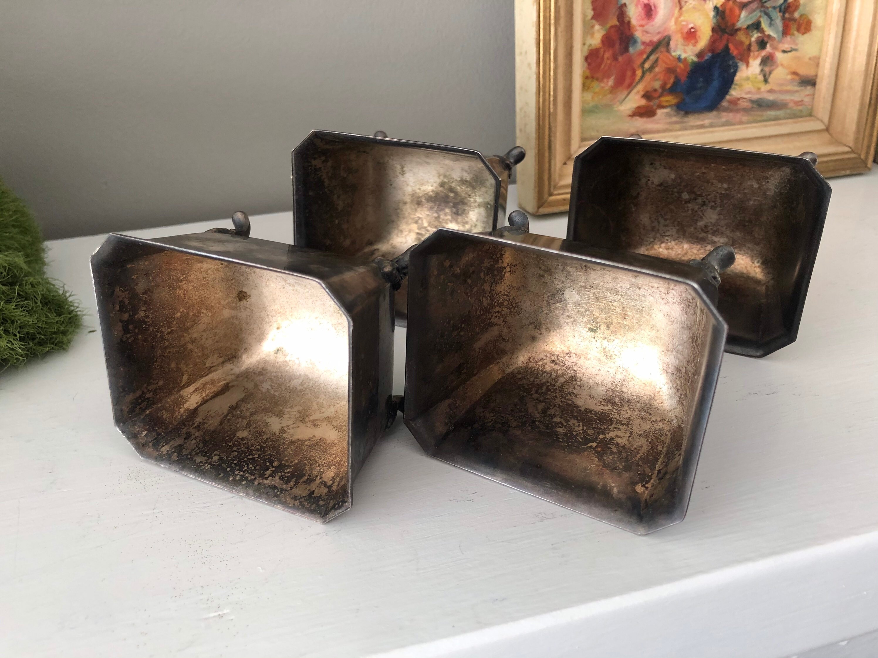 Vintage Silverplate Sugar Bowls with Feet Footed Bowl Set Etsy