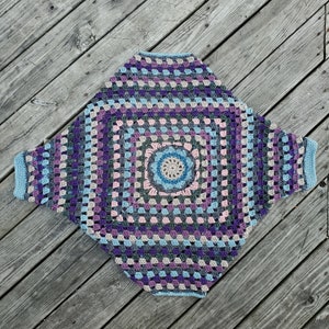 Handmade Cottagecore Crochet Tawas Mandala Granny Square Sweater