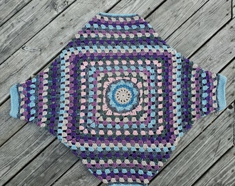 Handmade Cottagecore Crochet Tawas Mandala Granny Square Sweater