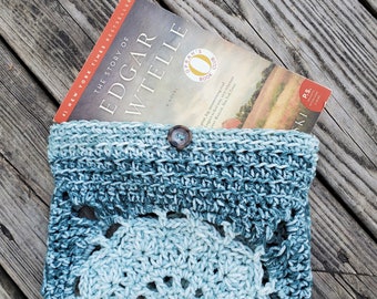 Handmade Crochet Mandala Book Cover, Cottagecore Tablet Case