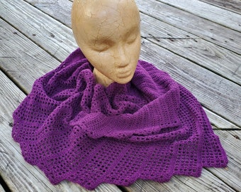 Handmade Magenta Dragon Wing Crochet Scarf, Fantasycore Accessory