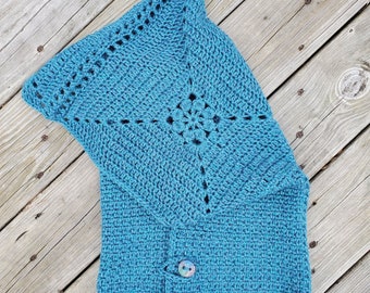 Digital Download Fantasy Fairycore Granny Square Hoodie Crochet Pattern for Fall or Winter Accessories