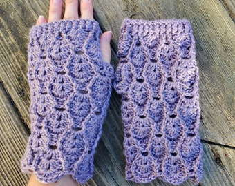 Handmade Crochet Fingerless Mittens, Faecore Arm Warmers