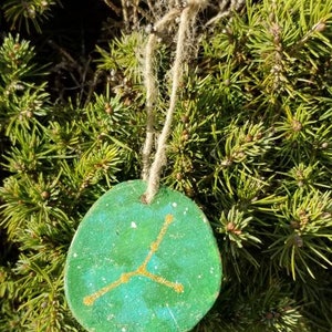 Handmade Wooden Slice Ornament. Zodiac Constellation. Cancer. Handpainted. Galaxy.