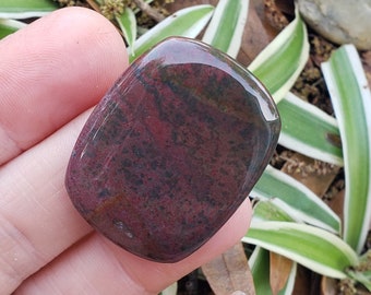 Gorgeous red Bloodstone Cabochon rectangle 7.9 grams 33mm x 26mm. Jasper. Jewlery making supplies. Loose cabachons. Metaphysical.