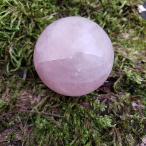 Stunning Rose Quartz Sphere. 44mm  122 grams. Medium Metaphysical. Home decor Gift idea.