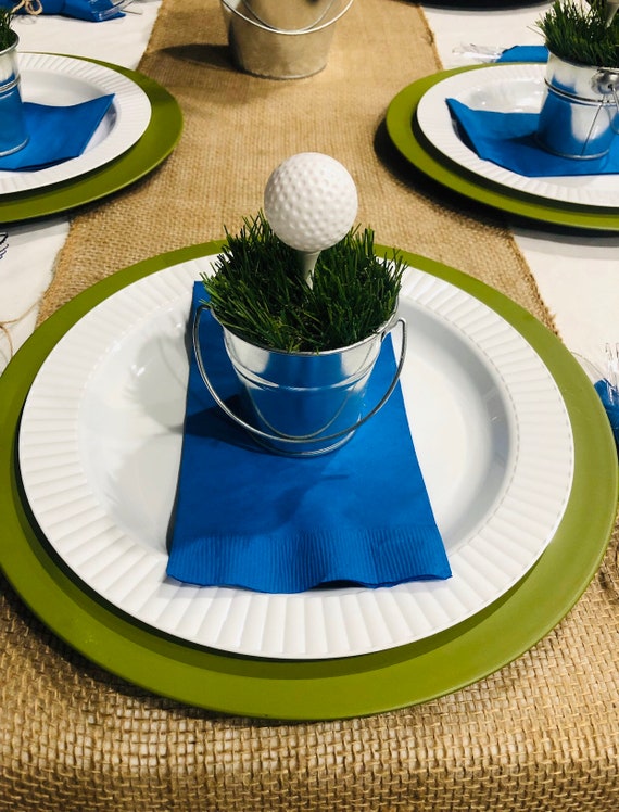Golf Ball Party Plate Setting Centerpieces Decorations Plate Etsy