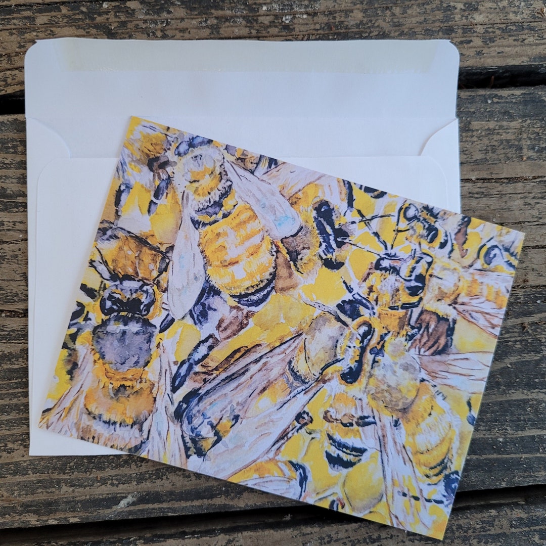 Watercolor Honey Bee Note Cards Set of 8 Etsy
