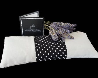 Lavender Eye Pillow- Gray/Black Dots