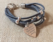 Heart that loves inspirational leather bracelet