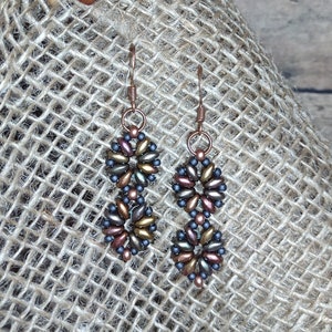 Metallic Finish Beaded Dangle Earrings