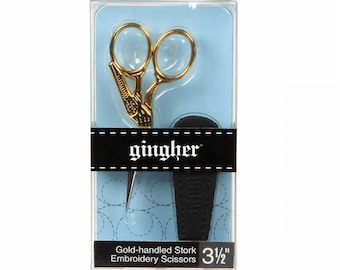 Tijeras de bordar con forma de cigüeña de 3,5" GINGHER