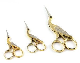 WASA Stork Scissors - Gold w/Nickel Accents - Size Options